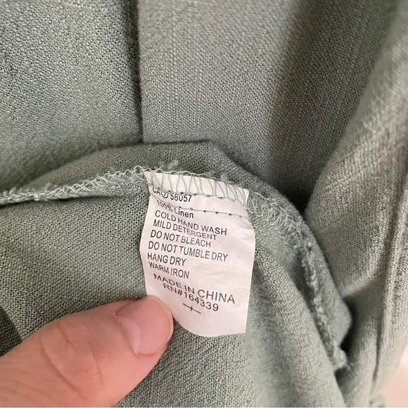 Petal & Pup Rowie Sage Wrap Linen Dress - Picture 7 of 7